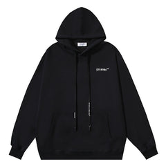 Off White Cotton Arrow Skate Hoodie