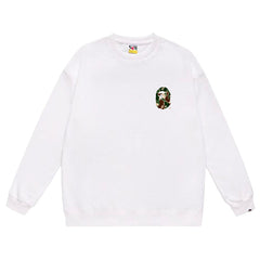 BAPE x Stussy Ape Head Pattern Print Sweatshirt