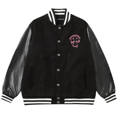 Chrome Hearts Classic Sanskrit Cross Embroidery Baseball Jacket