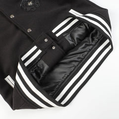 Chrome Hearts Classic Sanskrit Cross Embroidery Baseball Jacket