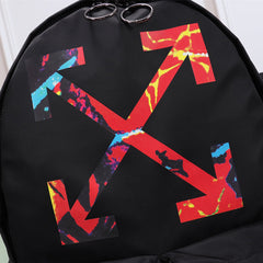 Off White Black and Red Arrows Printed Backpack