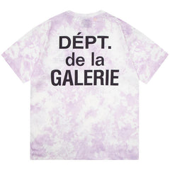 Gallery Dept Tie Dyed Logo Print Cotton Blend Jersey T-Shirt