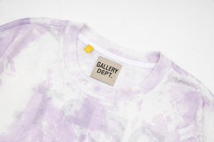 Gallery Dept Tie Dyed Logo Print Cotton Blend Jersey T-Shirt