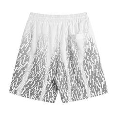 AMIRI Logo-Print Gradient Silk Shorts