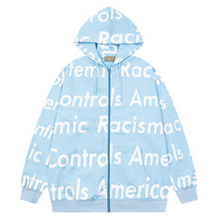 Denim Tears Systemic Racism Controls America Zip Up Hoodie