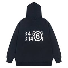 Maison Margiela MM6 Numbers-Motif Cotton Hoodie