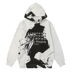 Maison Margiela Paint Effect Logo Loopback Hoodie