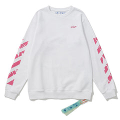 Off White Diag-Stripe Cotton Sweatshirts