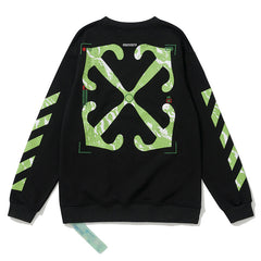 Off White Diag-Stripe Cotton Sweatshirts