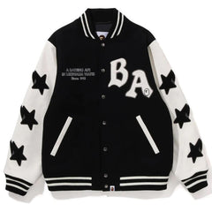 BAPE Leather Long Sleeve Baseball Jacket