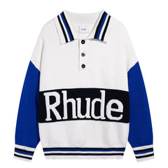 Rhude Knit Logo Rugby Sweater