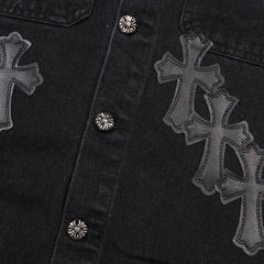 Chrome Hearts Multi-leather denim jacket